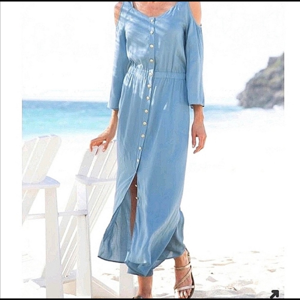 ☀️PRICE DROP! LIKE NEW! Soft Surroundings Bridgette Cold Shoulder Dress❣️